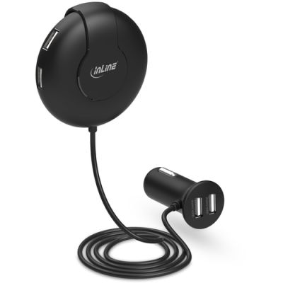 InLine USB KFZ Ladegerät Stromadapter, 12/24V zu 5V DC/9,4A, mit 1,5m Kabel