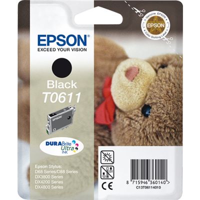 Epson Teddybear Singlepack Black T0611 DURABrite Ultra Ink