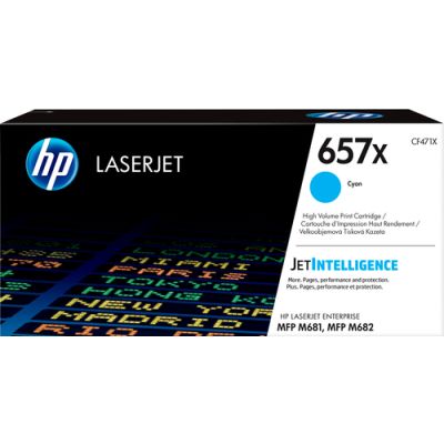 HP 657X Cyan Original LaserJet Tonerkartusche mit hoher Reichweite