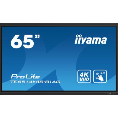 iiyama TE6514MIS-B1AG Signage-Display Interaktiver Flachbildschirm 165,1 cm (65") LCD WLAN 435 cd/m² 4K Ultra HD Schwarz Touchscreen Eingebauter Prozessor Android 24/7