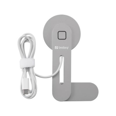 Sandberg 441-53 Ladegerät für Mobilgeräte Smartphone Grau USB Kabelloses Aufladen Auto, Drinnen