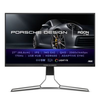 AOC Porsche PD27S LED display 68,6 cm (27") 2560 x 1440 Pixel Quad HD LCD Schwarz, Grau