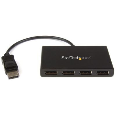 StarTech.com 4-Port Multi-Monitor DisplayPort Adapter, DP auf 4x DisplayPort 1.2 Splitter, Vierfach 1080p 60Hz Computer MST Hub, nur Windows, Treibelos