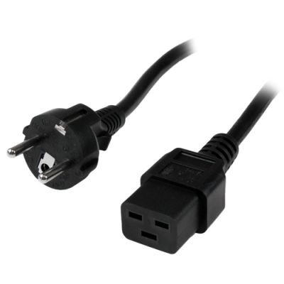 StarTech.com 2 m Computer Stromkabel, 16AWG, EU Schuko auf C19, 16A 250V, Ersatz AC Stromkabel, Drucker Stromkabel, PC Netzkabel, Monitor Stromkabel - UL gelistet