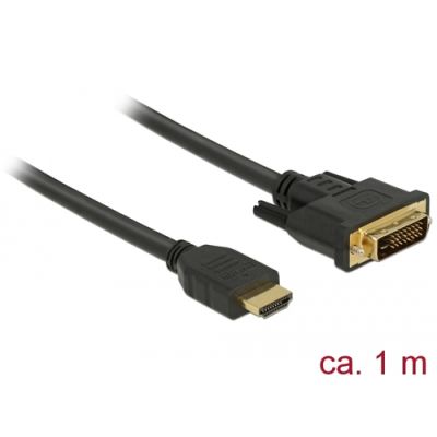 DeLOCK 85652 Videokabel-Adapter 1 m HDMI Typ A (Standard) DVI Schwarz
