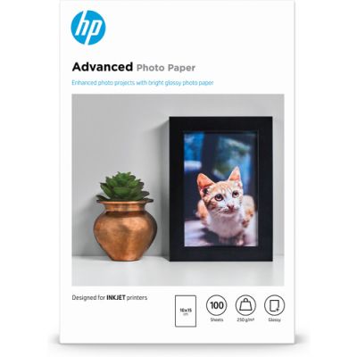 HP Advanced Fotopapier glänzend, 250 g/m2, 10 x 15 cm (101 x 152 mm), 100 Blatt