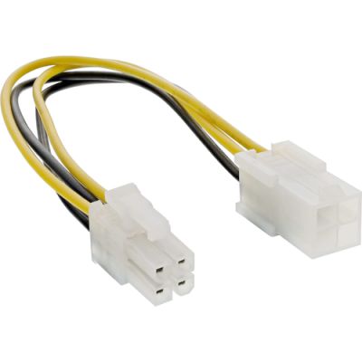 InLine Strom Verlängerung intern, P4 4pol ST / BU, Netzteil zu Mainboard, 0,20m