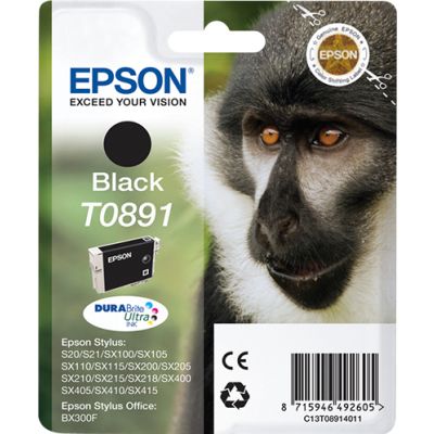 Epson Monkey Singlepack Black T0891 DURABrite Ultra Ink