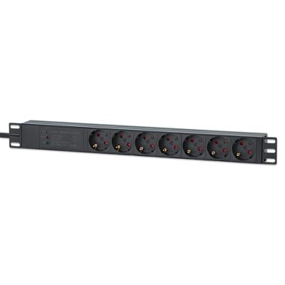 Intellinet 715140 Stromverteilereinheit (PDU) 7 AC-Ausgänge 1U Schwarz