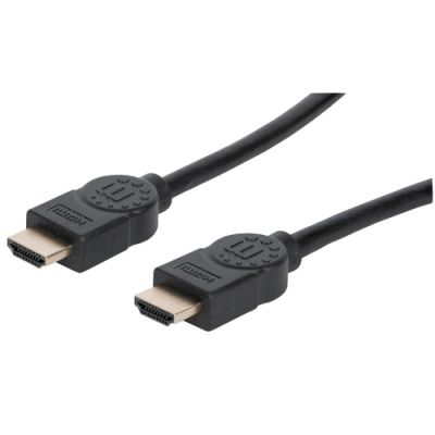 Manhattan Ultra High Speed HDMI-Kabel mit Ethernet-Kanal, 8K@60Hz, HEC, Dynamic HDR, VRR, QMS, QFT, ALLM, eARC, 3D, HDMI-Stecker auf Stecker, geschirmt, 1 m, schwarz