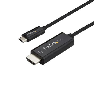 StarTech.com 2m USB-C auf HDMI Kabel - 4K 60Hz USB Typ C zu HDMI 2.0 Video Adapterkabel - Thunderbolt 3 kompatibel - Laptop zu HDMI Monitor/Display - DP 1.2 Alt Modus HBR2 - Schwarz