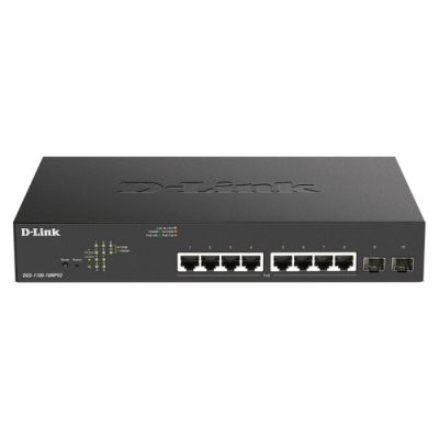 D-Link DGS-1100-10MPV2 Managed L2 Gigabit Ethernet (10/100/1000) Power over Ethernet (PoE) 1U Schwarz