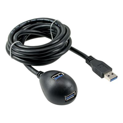InLine USB 3.2 Gen.1 Verl., USB A Stecker / Buchse, schwarz, mit Standfuß, 1m
