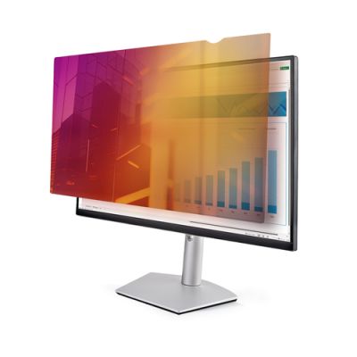 StarTech.com 27 Zoll 16:9 Monitor Blickschutz Gold, Zweiseitiger Blickschutzfilter mit Erhöhter Privatsphäre, Glänzende Bildschirm Blickschutzfolie, Abnehmbarer Blaulichtfilter mit +/- 30° Sicht Winkel