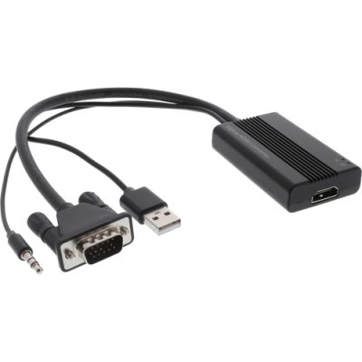 InLine Konverter VGA+Audio zu HDMI, Eingang VGA und Klinke Audio Stereo