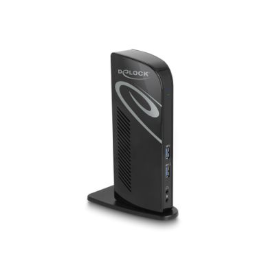 DeLOCK 87728 laptop-dockingstation & portreplikator Andocken USB 3.2 Gen 1 (3.1 Gen 1) Type-A + Type-C Schwarz