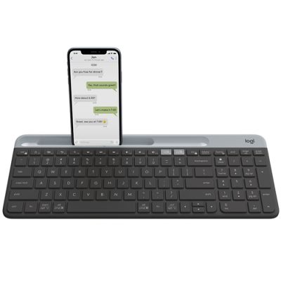 Logitech Slim Multi-Device Wireless Keyboard K580 Tastatur RF Wireless + Bluetooth Nordisch Graphit