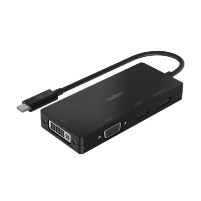Belkin AVC003BTBK laptop-dockingstation & portreplikator Kabelgebunden USB 3.2 Gen 1 (3.1 Gen 1) Type-C Schwarz