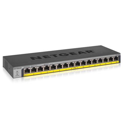 NETGEAR GS116LP Unmanaged Gigabit Ethernet (10/100/1000) Power over Ethernet (PoE) Schwarz