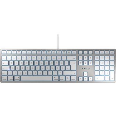 CHERRY KC 6000 SLIM für MAC Kabelgebundene Tastatur, Silber/ Weiß, USB (QWERTZ - DE)