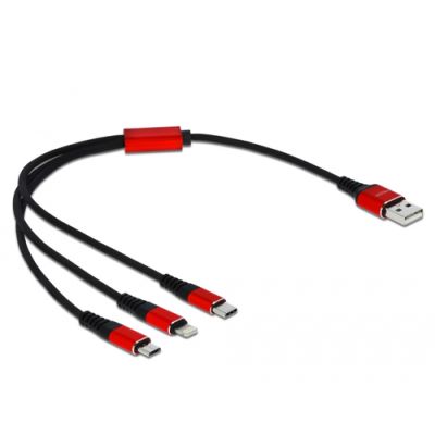 DeLOCK USB Ladekabel 3 in 1 for Lightning / Micro USB / USB Type-C 30 cm