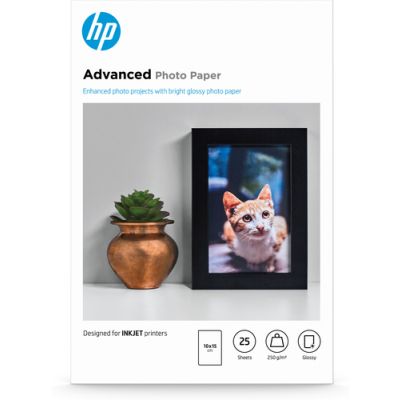 HP Advanced Fotopapier glänzend, 250 g/m2, 10 x 15 cm (101 x 152 mm), 25 Blatt