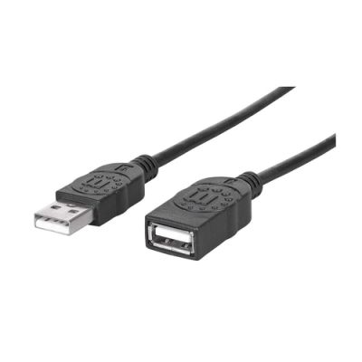 Manhattan Hi-Speed USB 2.0 Verlängerungskabel, USB 2.0, Typ A Stecker - Typ A Buchse, 480 Mbps, 1,8 m, Schwarz