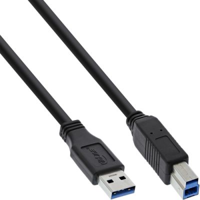 InLine USB 3.2 Gen.1 Kabel, A an B, schwarz, 1m