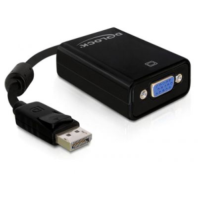 DeLOCK 61848 Videokabel-Adapter 0,125 m VGA (D-Sub) DisplayPort Schwarz
