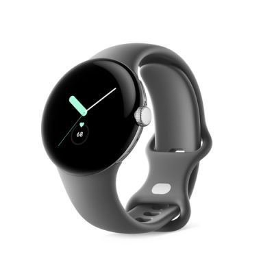 Google Pixel Watch AMOLED 41 mm Digital Silber WLAN GPS