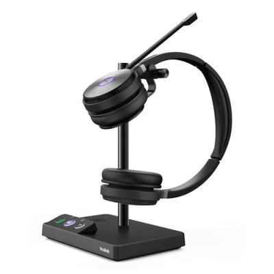 Yealink WH62 Dual Teams Persönliches Audio-Konferenzsystem Kabellos Kopfband Büro/Callcenter Mikro-USB Ladestation Schwarz