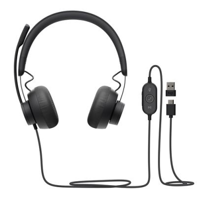 Logitech Zone 750 Kopfhörer Kabelgebunden Kopfband Büro/Callcenter USB Typ-C Graphit