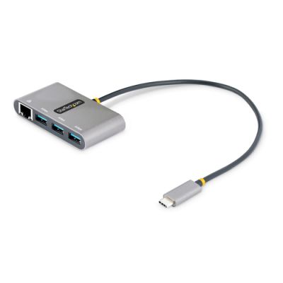 StarTech.com 3-Port USB-C Hub mit Ethernet - 3x USB-A - Gigabit Ethernet - Multi USB 3.0 5 Gbit/s - Thunderbolt 3 Adapter/Reiseadapter - 30cm Kabel - USB-C auf USB-A Splitter/Verteiler