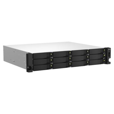 QNAP TS-1264U-RP NAS Rack (2U) Ethernet/LAN Aluminium, Schwarz
