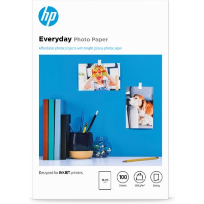 HP Normales Fotopapier, glänzend, 200 g/m2, 10 x 15 cm (101 x 152 mm), 100 Blatt