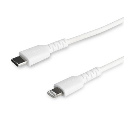 StarTech.com 1m strapazierfähiges weißes USB-C auf Lightning-Kabel - Hochbelastbare, robuste Aramidfaser - USB Typ-C auf Lightningkabel - Lade-/Synchronisationskabel - Apple MFi-zertifiziert iPad/iPhone 12