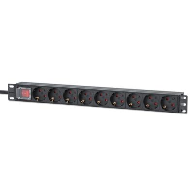 Intellinet 715133 Stromverteilereinheit (PDU) 9 AC-Ausgänge 1U Schwarz