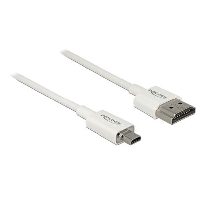 DeLOCK 85147 HDMI-Kabel 0,25 m HDMI Typ A (Standard) HDMI Typ D (Mikrofon) Weiß