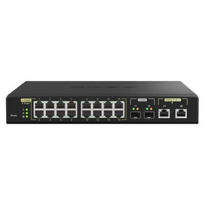 QNAP QSW-M2116P-2T2S Netzwerk-Switch Managed L2 2.5G Ethernet Power over Ethernet (PoE) Schwarz