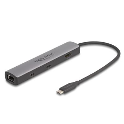 DeLOCK 87865 laptop-dockingstation & portreplikator Kabelgebunden USB 3.2 Gen 2 (3.1 Gen 2) Type-C Schwarz, Grau