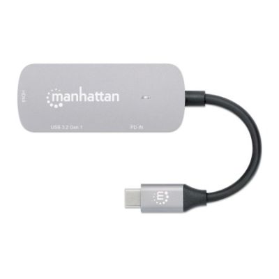 Manhattan 130707 laptop-dockingstation & portreplikator Kabelgebunden USB 3.2 Gen 1 (3.1 Gen 1) Type-C Aluminium
