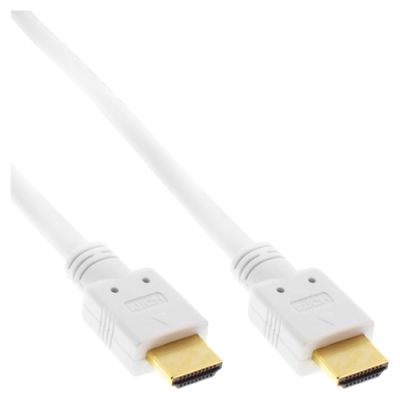InLine HDMI-High Speed Kabel mit Eth., Premium, ST / ST, weiß / gold, 2m