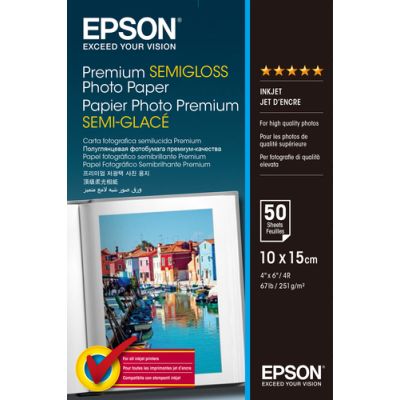 Epson Premium Semi-Gloss Photo Paper - 10x15cm - 50 Blätter