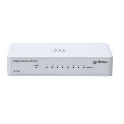 Manhattan 8-Port Gigabit Ethernet Switch, Kunststoffgehäuse, Desktop-Format, IEEE 802.3az (Energy Efficient Ethernet)
