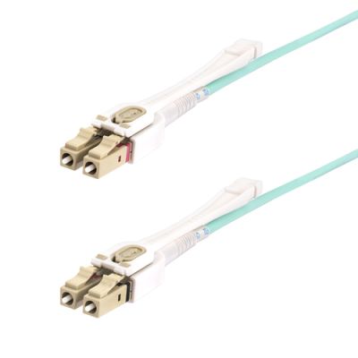 StarTech.com 3m LC zu LC (UPC) OM4 Multimode Glasfaser Patchkabel mit Push-Pull Tabs, 50/125µm, 100Gbps, biegeunempfindlicher Glasfaserkabel, Low Insertion Loss, LSZH LWL Verlegekabel