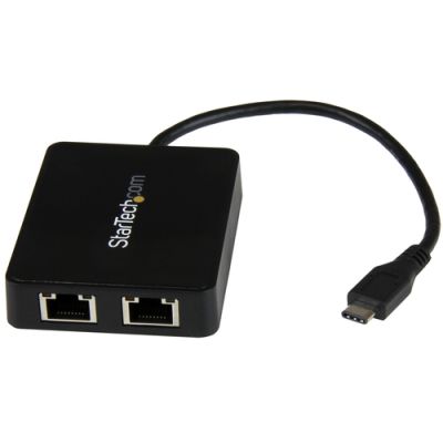 StarTech.com USB-C auf Dual-Gigabit Ethernet Adapter mit USB (Typ-A) Anschluss