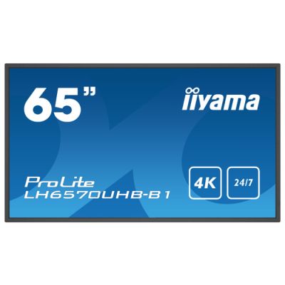 iiyama LH6570UHB-B1 Signage-Display Digital Signage Flachbildschirm 163,8 cm (64.5") VA 700 cd/m² 4K Ultra HD Schwarz Eingebauter Prozessor Android 9.0 24/7