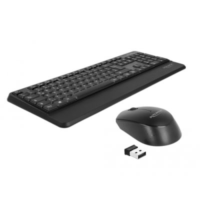 DeLOCK 12674 Tastatur Maus enthalten RF Wireless QWERTZ Deutsch Schwarz