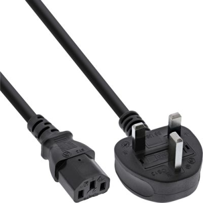 InLine Netzkabel, Netzstecker England auf Kaltgerätestecker C13, 1,8m