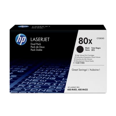 HP 80X 2er-Pack Schwarz Original LaserJet Tonerkartuschen mit hoher Reichweite